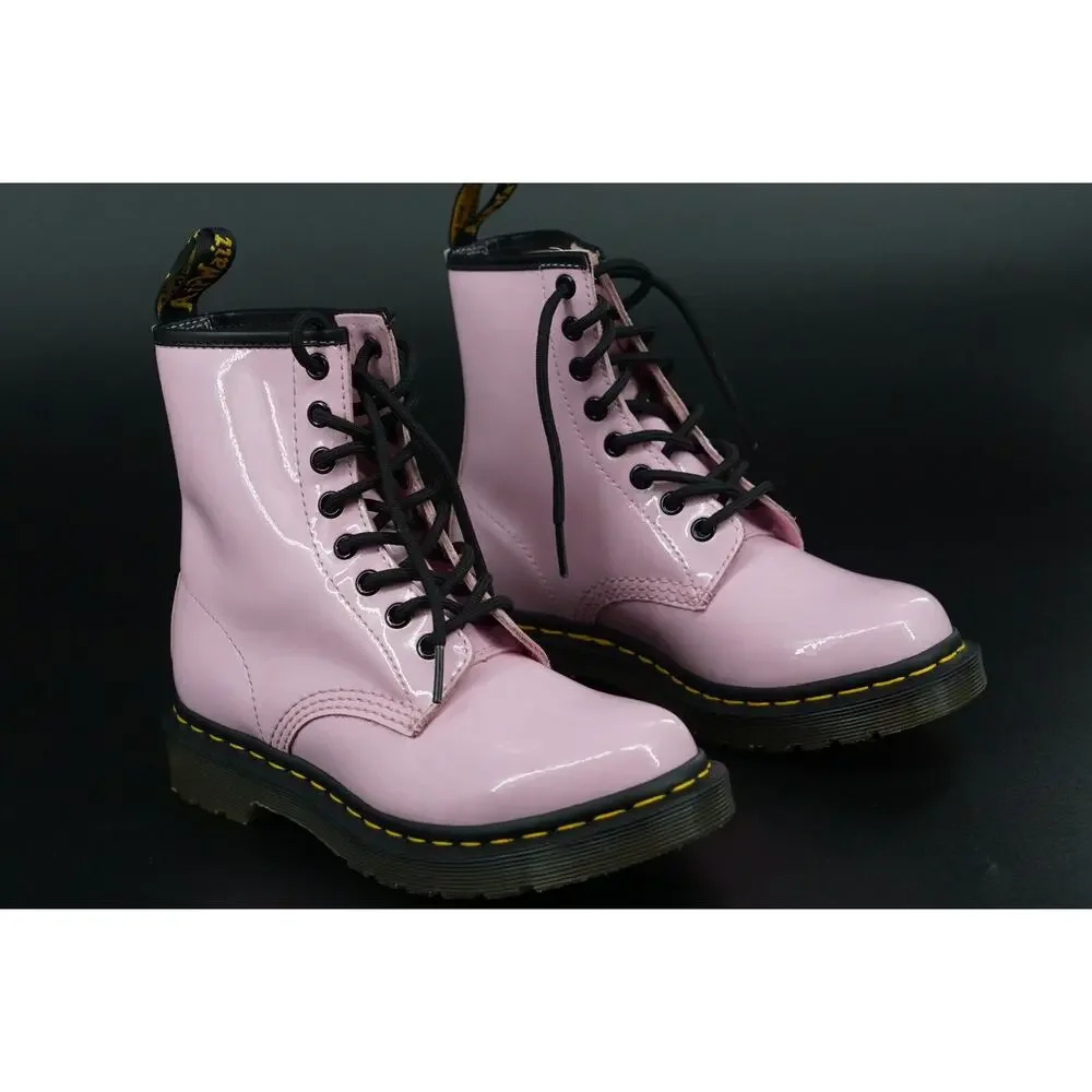 Doc Martens 1460 W combat ankle boots size 5 US laces Pink patent biker military